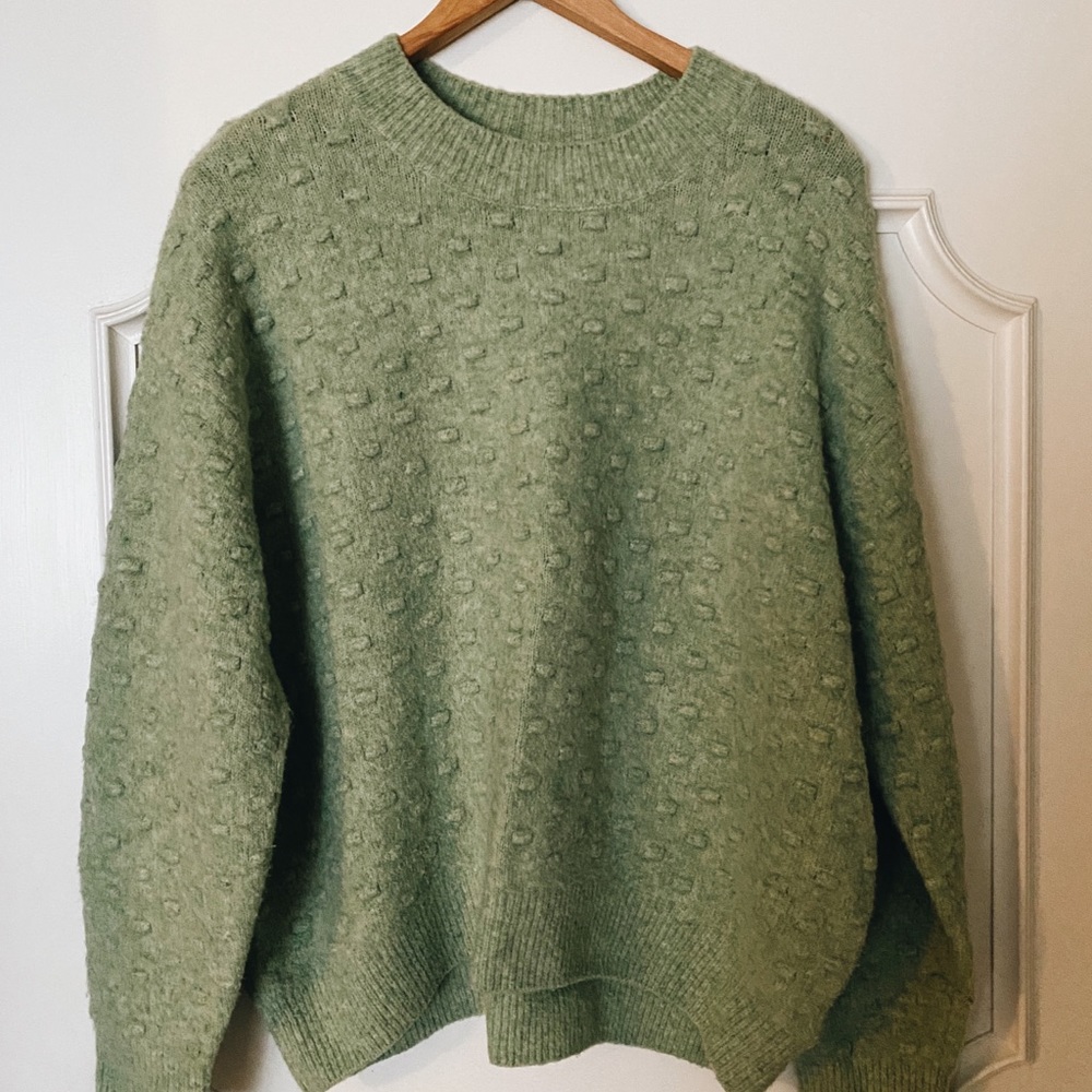 H&M Green Bubble Sweater